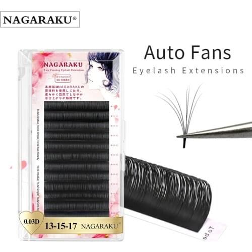 NAGARAKU Eyelashes Makeup Autofans Eyelash Easy Fanning Lashes mega volume Fan Russian Volume Two tone Lashes Faux Cils
