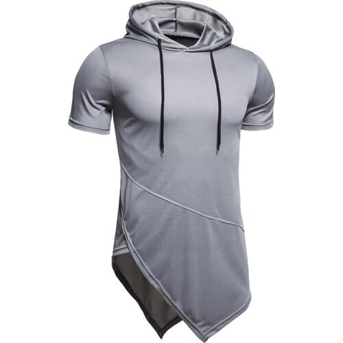 New Summer Mens Casual Hooded Turtleneck T-shirt