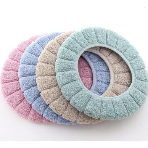O shape Knit Toilet Set Cover Soft Warm Elastic Closestool Mat Seat Case Bathroom Toilet Lid Cover Accessories