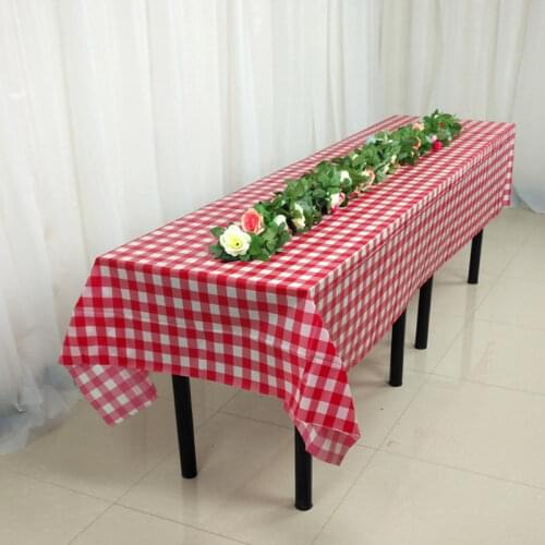 HAZY Party Disposable Tablecloths Plastic Disposable Table cloth Weddings Plaid Pattern Outdoor Picnic BBQ Decoration