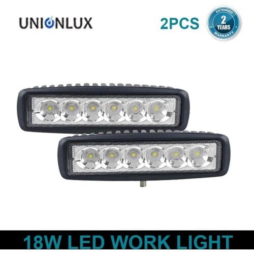 2pcs 6 Inch Spot Flood single row 18W 4x4 truck offroad car LED work Light Bar for JEEP 12 volt driving lamp