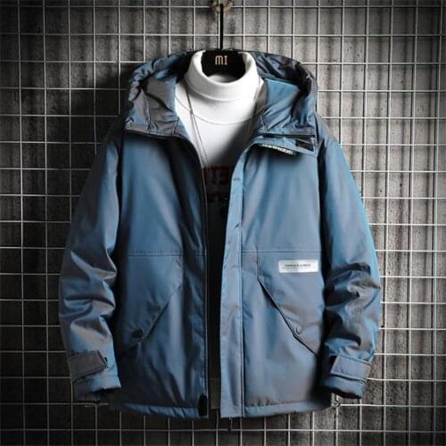 Winter Mens Parkas Coats Casual Thicken Zipper Loose Warm Fashion Hooded Jacket Overcoat