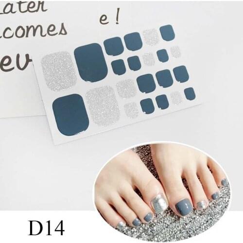 22tips Pre Designed Toenail Sticker Full Cover Waterproof Sticker Wraps Toe Nail DIY Nail Art Accessories D14