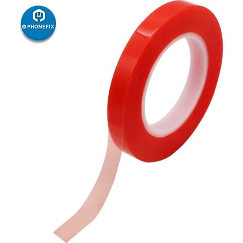 0.2MM 2/4/6/8/10mm 25M Strong Acrylic Adhesive PET Red Film Clear Double Side Tape No Trace For Phone Tablet LCD Screen Glass