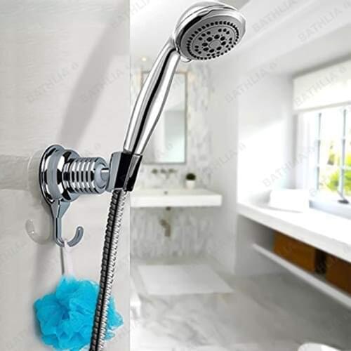 Adjustable Sucker Shower Head Stand Wall Mount Suction Cup Absorb Bracket Holder With Towel Hook Adhesive Wall Bracket Holder