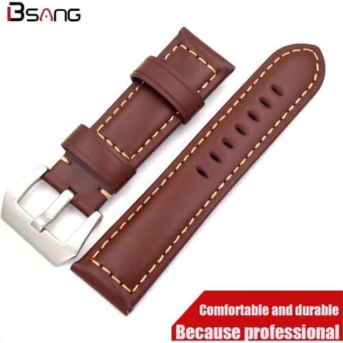 The New special offer Genuine Leather Watch Band 22MM 24MM Watch Strap brown Retro Watchband Watches Accessories Free shipping