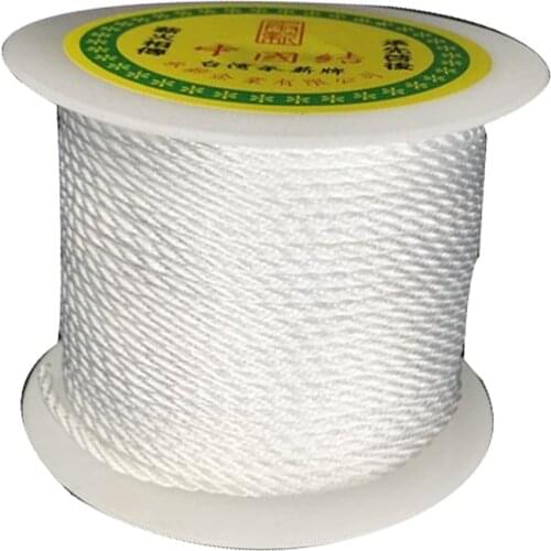 2mm White Twisted Satin Nylon Twine Cord+50m/roll Jewelry Accessories Macrame Rope Bracelet Necklace String