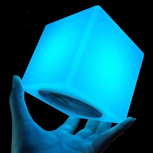 Cube Shape LED Night Light USB Rechargeable 10CM/15CM/20CM RGB 16 Colors Dimmable Decor Table Lamp with Remote Control Desk Lamp