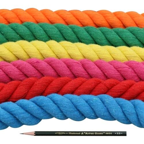 14 Colors Colorful 20mm Cotton Rope 2Meters/5Meters Thick Woven Cord High Strength Outdoor Camping Swing Rope Accessories