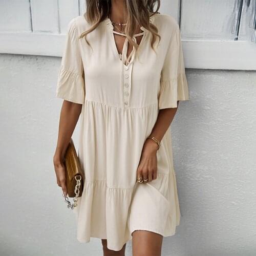 BHflutter Summer Dress Women 2019 New Style A line Casual Loose Chiffon Dress Ladies Sleeveless Mini Beach Boho Dress Vestidos