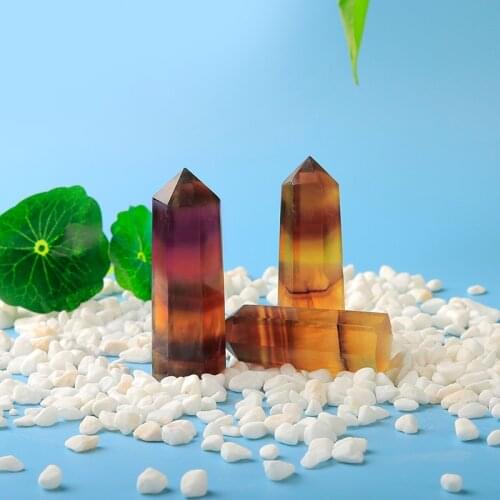 1PC truly yellow fluorspar hexagonal crystal point high quality home mineral nordic shelf home decoracion hogar moderno gift