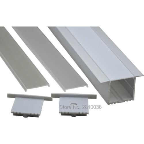 10 Sets/Lot T type Anodized Silver Led Aluprofil 2M and Extruded Aluminium LED profil 2M for ceiling and wall lights