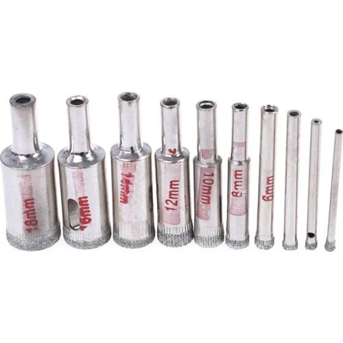 HOT 10pcs 3mm-18mm Diamond Tool Drill Bit Hole Saw Set for Glass Ceramic