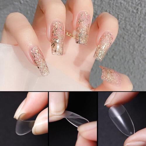 240pcs Fake Nail Art Tips Press on False Nails Full Cover Clear/Semi-Frosted/Full Matte Artificial Nail Salon Accessories Tool