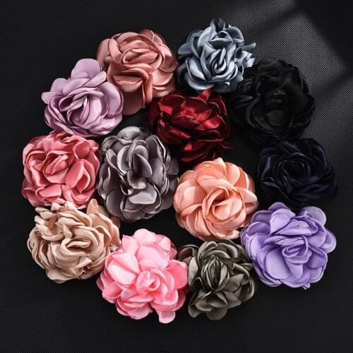 5Pcs Perm Border Cloth Rose Hair Accessories Appliques DIY Craft Supplies Shoes Lady Bag Ornaments Materials Decor Flower Arts