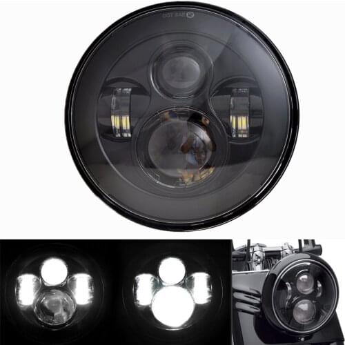 7 Inch Black Motorcycle Moto LED Headlight With Hi/Lo Beam For Harley Street Glide for Softail FLHX FLD for Yamaha for Road Star