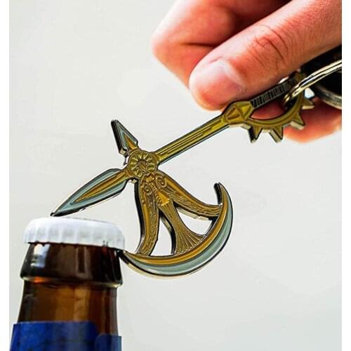 Movie Game Jewelry The Seven Deadly Sins Escanor Axe Bottle Opener Keychain Keyring For Men