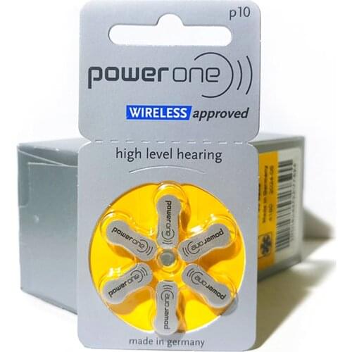 60 Cells Powerone Zinc Air Hearing Aid Batteries P10 for CIC IIC ITE Hearing Aids