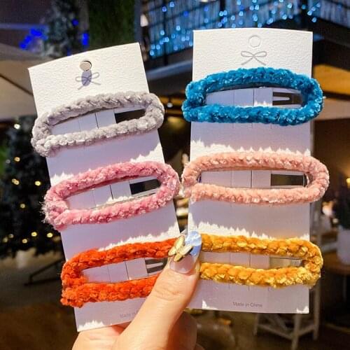 Children Cute Colors Nylon Solid Ornament Hair Clips Girls Lovekly Rectangular Hollow Barrettes Hairpins Kids Hair Accessories