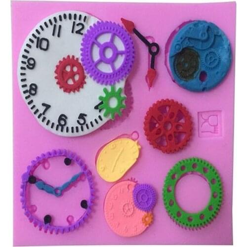Clock Gear Shape Fondant Cake Silicone Mold Cupcake Decorating Baking Tools Candy Chocolate Cake Molds Biscuits Pastry Mould