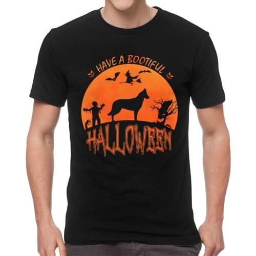Halloween Belgian Malinois Dog Scary Costume Gift T-shirt Men T Shirt Short Sleeve Cotton Shepherd Mechelaar Tshirt Cool Tee Top