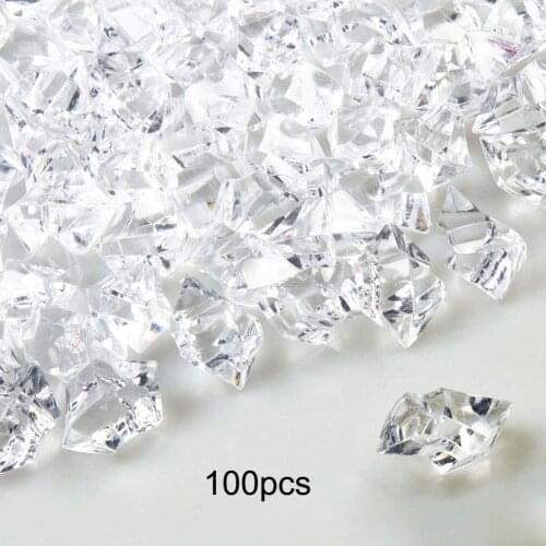 100pcs Artificial Ice Bare Irregular Plastic Ice Photography Fish Tank Decoration Acrylic Vase Fillers for Home Party Decoration
