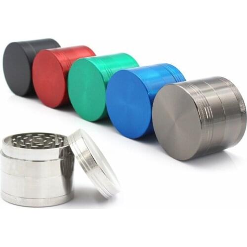 Diameter 50mm 4 Parts Zinc Alloy Tobacco Grinders CNC Teeth Metal Smoking Grinders Random Colors Herb Grinder