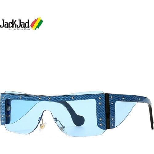 JackJad 2020 Fashion Cool Unique Shield Style Rivets Sunglasses Women ins Popular Brand Design Sun Glasses Oculos De Sol 4298