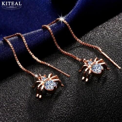 KITEAL 2018 newest earrings for female Spider Earrings 9cm*1.4cm animal oorbellen floating charms
