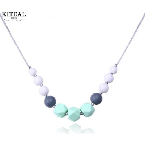 KITEAL Newest ethnic Multicolor unisex pendant white&black round beads Food grade silicone bisuteria bijoux women