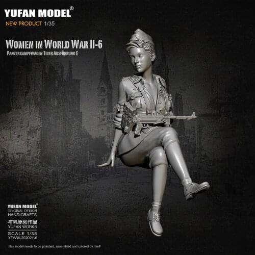 1/35 Resin Figure Kits German female tank soldier Model self-assembled YFWW-2065-6