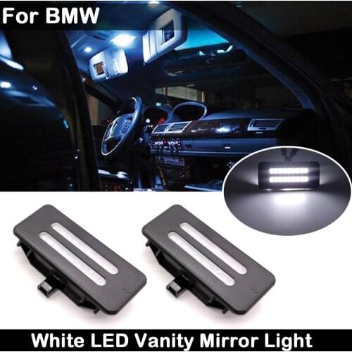 2Pcs White LED Vanity Mirror Light Assemblies White Lamp For BMW E60/E61 5-Series E90/E91/E92 3-Series E70-X5 E71-X6 E84-X1 F25