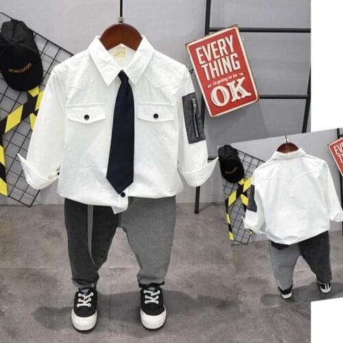 Children clothing sets toddler boys clothing sets shirts + jeans 2Pcs/sets kids casual boys clothes sport suits 2-6years