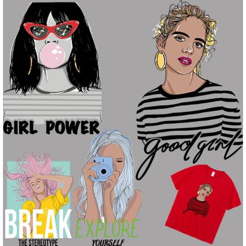 Beauty Heat Transfer printing Chest badges DIY Appliques Iron on patches Thermal transfer printing Garment Accessories