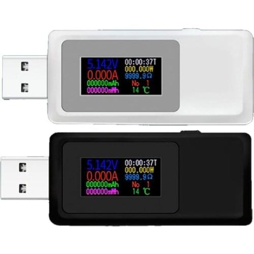 KWS-MX19 Colorful Screen USB Detector Voltmeter Ammeter USB Tester Voltage Current Power Capacity Meter Monitor