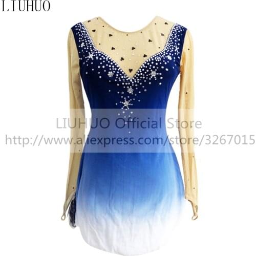 LIUHUO Figure Dress Womens Girls' Ice Skating Rhythmic Gymnastics Dance Leotard Artistic Costume Competition Gray Kids Tights