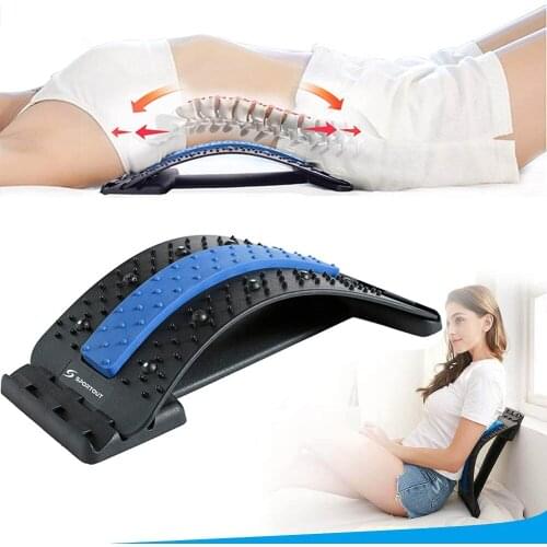 Back Massager Lumbar Support Stretcher with Magnetic Acupressure Points for Pain Relief Chronic Herniated Disc Sciatica