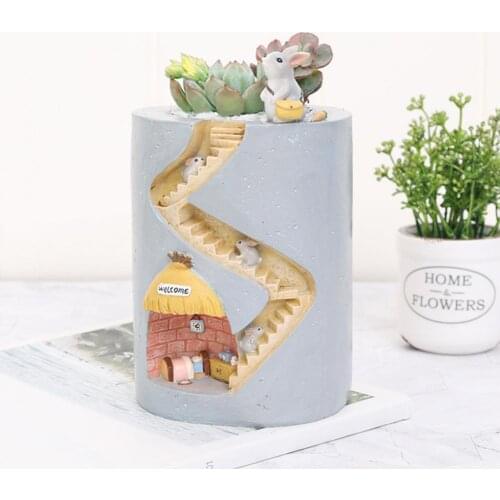 Fashion Eco-friendly Flowerpot Creative Animal Resin Durable Weather Resistant Succulents Planter Home Decor Ornaments Supplies