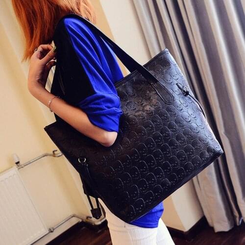 OCARDIAN Handbags Skull Bags For Women Fashion Handbag Retro Skeleton Embossing Shoulder Bag Large Tote Purse M12