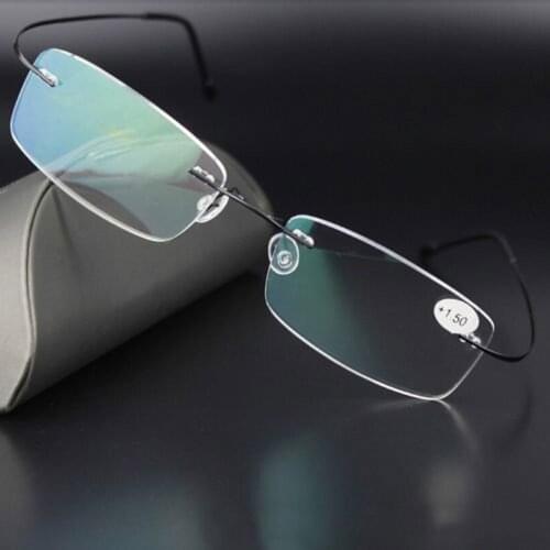 1 Pc Rimless Reading Glasses Men Women Ultralight Titanium Clear Magnetic Presbyopic Eyeglasses Spectacles Eyewear +1.0-+3.5