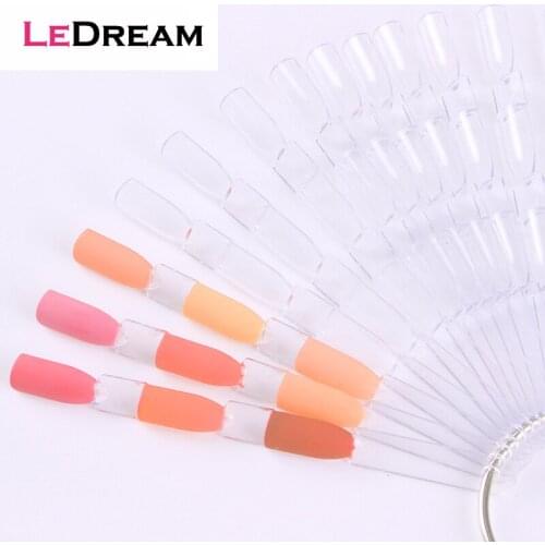 Practical Fan False Nail Tips Polish Display Art DIY Gel Palette Color Card Transparent White Manicure Nail Art Tools