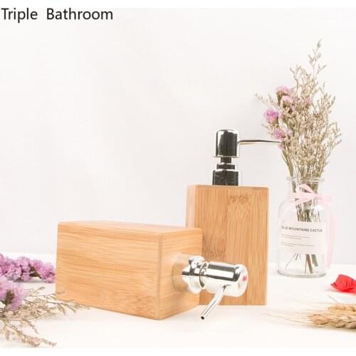 Simplicity Wooden Soap Dispenser Lotion Shampoo Dispenser Bottle Holder Travel Bathroom Kitchen Accessories Liquid Container