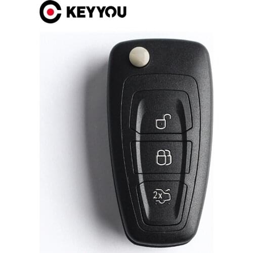 KEYYOU 3 Buttons Flip Folding Remote Key Shell for Ford Focus Fiesta 2013 Fob Case with HU101 Blade Free Shipping