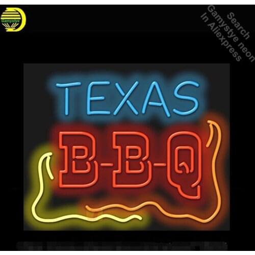 Texas BBQ Neon Sign neon bulb Sign Motel Neon light Sign glass Tube Handcraft Commercial Iconic Sign Neon lights Bright Color