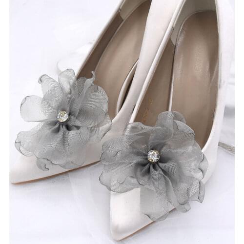 TOPQUEEN-AX11 2Pcs Shoe clip flower lady wedding shoe party wedding High heels decorative accessories flower fashion