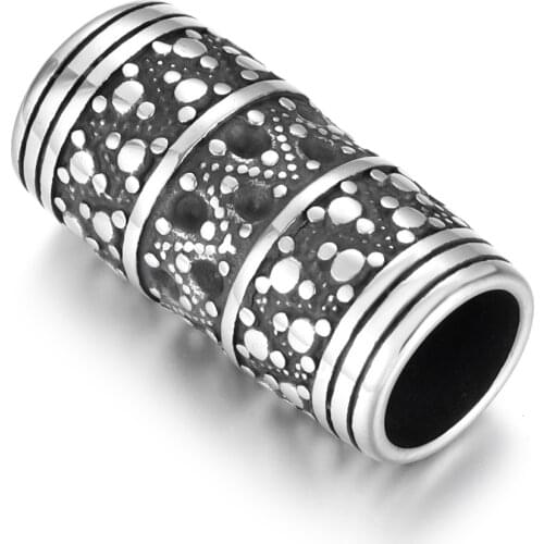 316L Stainless Steel Tube Beads Large Hole 8mm Polished Tubular Metal Bead Setting Accessories for DIY Bracelet Jewelry Making