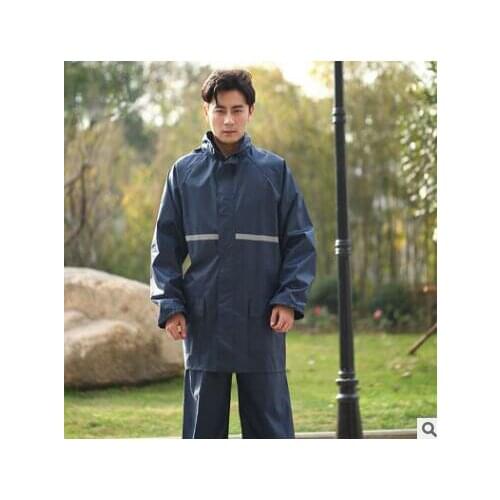 Outdoor motorcycle raincoat rain pants suit reflective adult Oxford split raincoat