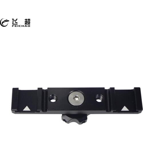 FEICHAO Aluminum Alloy Plate Universal 2 Cold Shoe Mount Extension Bar Dual Bracket with 1/4" Thread for SLR Camera Microphone