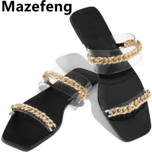 2021 New Arrival Summer Women Pearl Flat Slippers Transparent Outside Slippers Brown Slides Casuals Beach Slippers Size 35-43