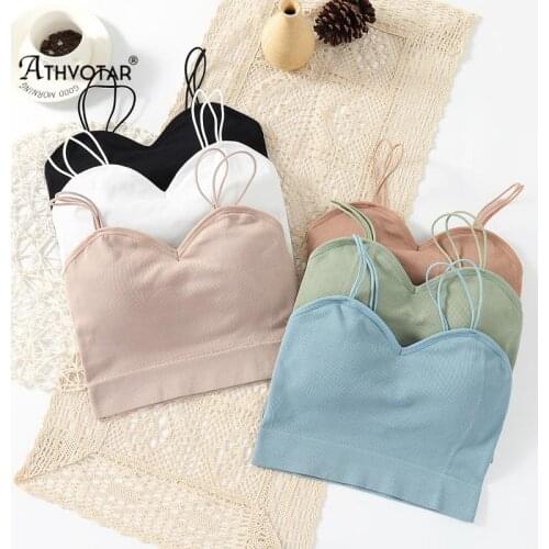 ATHVOTAR Women Crop Top Tube Top Solid Color Summer Tube Top Wireless Soft Home Base One-Piece Top Bra Camis Underwear 2021